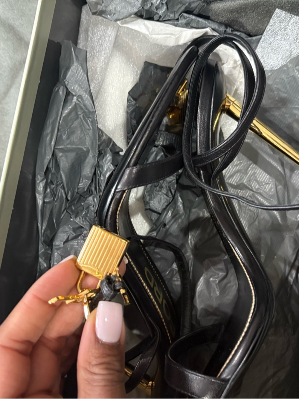 Tom Ford Padlock Heels- black and gold hardware - Picture 8 of 11